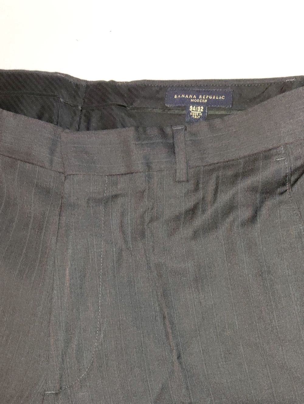 Banana Republic Modern Men's Dark Charcoal Pinstripe Dress Pants
